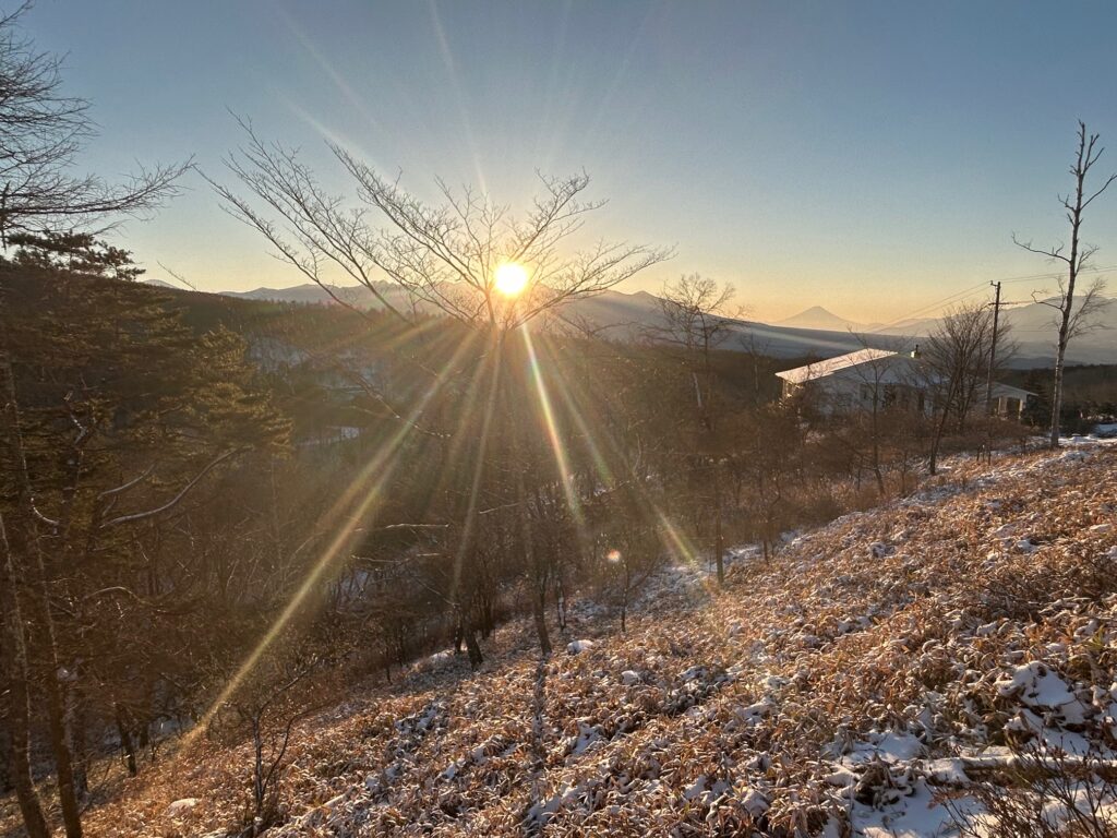 霧ヶ峰　初日の出　撮影