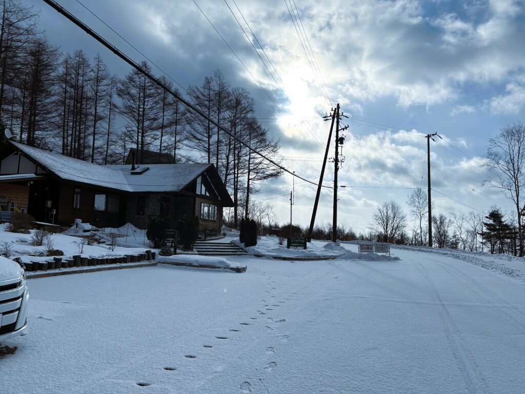 信州諏訪霧ヶ峰高原別荘地　霧ヶ峰　ビバルデの丘　長野県諏訪市　ビーナスライン　別荘　山　森　森林　自然　富士山　八ヶ岳　南アルプス　中央アルプス　眺望　雪　積雪　道路